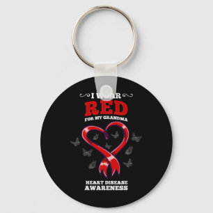 I Wear Red For My Grandma Heart Disease Awareness Key Ring