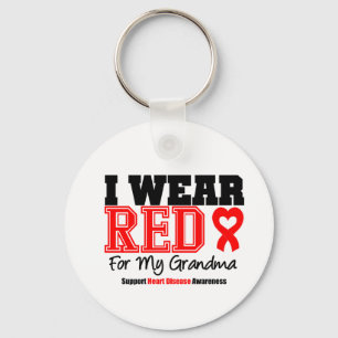 I Wear Red For My Grandma Key Ring