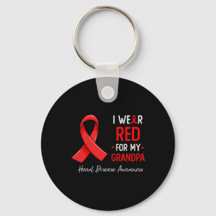 I Wear Red For My Grandpa Heart Disease Awareness Key Ring