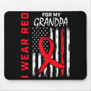 I Wear Red For My Grandpa Heart Disease Awareness Mouse Mat