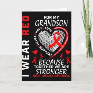 I Wear Red For My Grandson Heart Disease Awareness Card