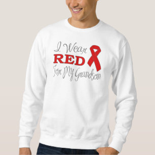 I Wear Red For My Grandson (Red Ribbon) Sweatshirt