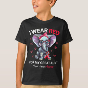 I Wear Red For My Great Aunt Heart Disease Awarene T-Shirt