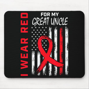 I Wear Red For My Great Uncle Heart Disease Awaren Mouse Mat