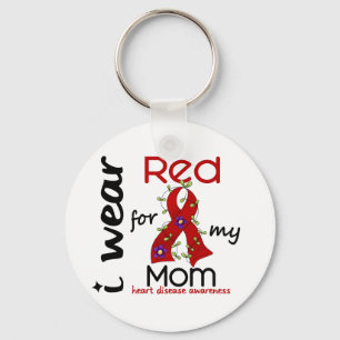 I Wear Red For My Mom 43 Heart Disease Key Ring