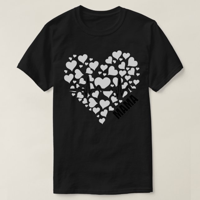 I Wear Red For My Mom Go Red Heart Disease Awarene T-Shirt (Design Front)