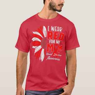 I Wear Red For My MOM Heart Disease Awareness Ribb T-Shirt