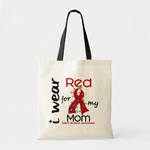 I Wear Red For My Mum 43 Heart Disease Tote Bag