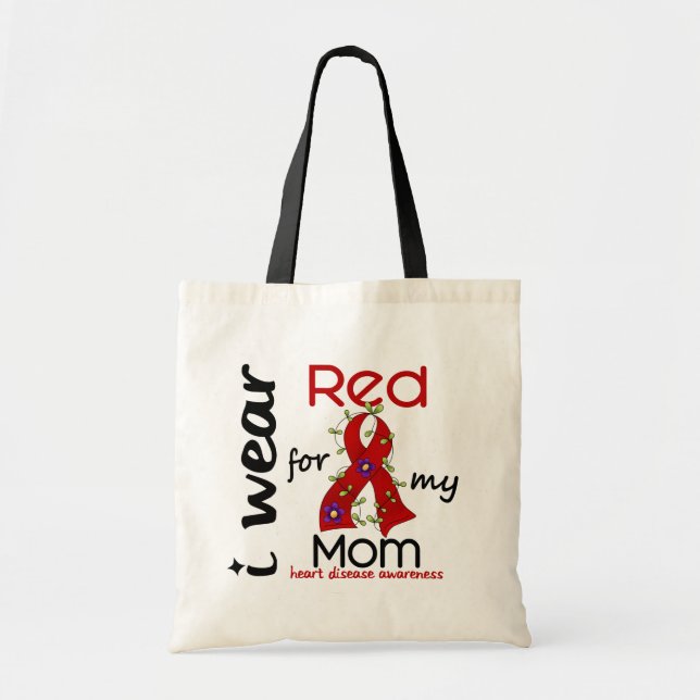 I Wear Red For My Mum 43 Heart Disease Tote Bag (Front)
