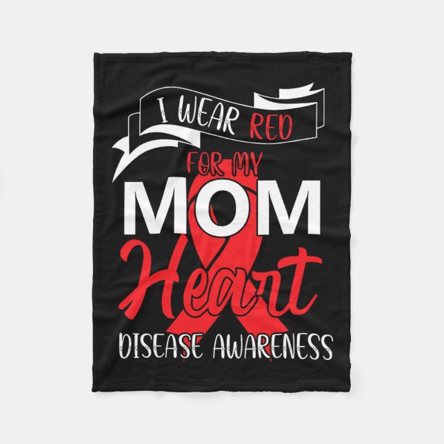 I Wear Red For My Mum Heart Disease Awareness 1  Fleece Blanket (Front)