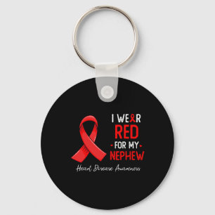 I Wear Red For My Nephew Heart Disease Awareness Key Ring