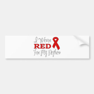 I Wear Red For My Nephew (Red Ribbon) Bumper Sticker