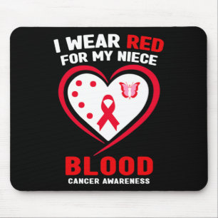 I Wear Red For My Niece Blood Cancer Awareness Mouse Mat