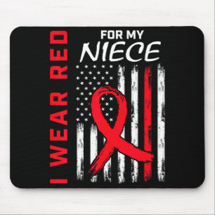 I Wear Red For My Niece Heart Disease Awareness Fl Mouse Mat
