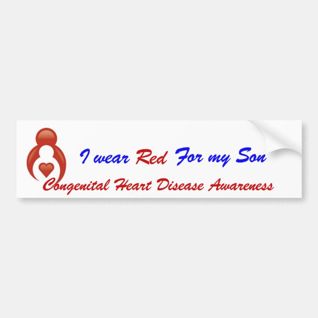 I Wear Red For My Son Bumper Sticker (Front)