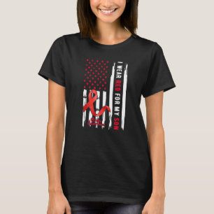 I Wear Red For My Son Stroke Awareness Survivor Wa T-Shirt