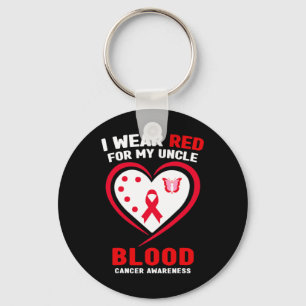 I Wear Red For My Uncle Blood Cancer Awareness 1 Key Ring