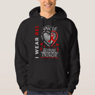 I Wear Red For My Uncle Heart Disease Awareness Ri Hoodie