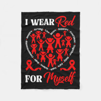 I Wear Red For Myself Heart Disease Awareness Mont Fleece Blanket
