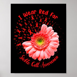 I Wear Red For Sickle Cell Awareness Fighter Survi Poster