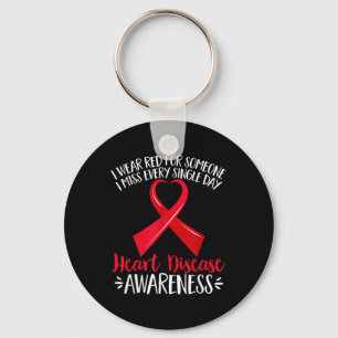 I Wear Red For Someone I Miss Heart Disease Awaren Key Ring