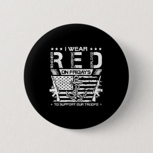 I wear red friday support our troops us sailor vet 6 cm round badge