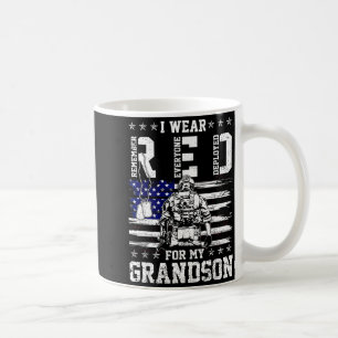 I wear red fridays for my grandson military suppor coffee mug