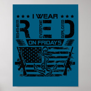 I wear red fridays us sailor remember everyone dep poster