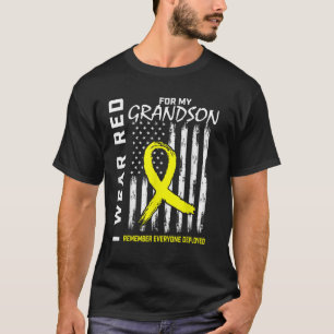 I Wear Red Grandson Yellow Ribbon Military Support T-Shirt