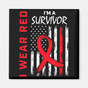 I Wear Red Im A Survivor Heart Disease Awareness F Magnet