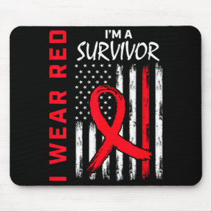 I Wear Red Im A Survivor Heart Disease Awareness F Mouse Mat
