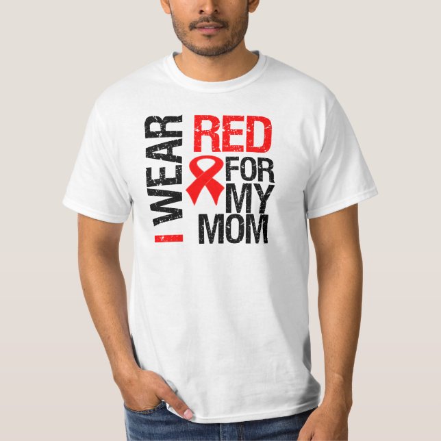 I Wear Red Ribbon For My Mum T-Shirt (Front)