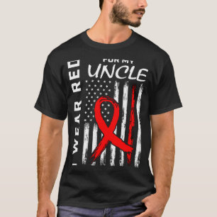 I Wear Red Ribbon For My Uncle Heart Disease Aware T-Shirt