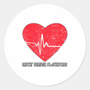 I Wear Red To Fight Heart Disease Awareness _1 Classic Round Sticker