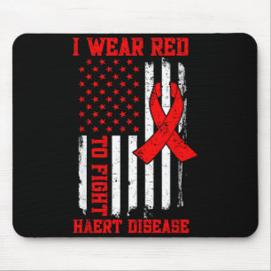 I Wear Red To Fight Heart Disease Awareness Americ Mouse Mat