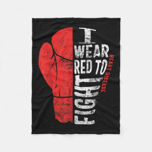 I Wear Red To Fight Heart Disease Awareness Chd Na Fleece Blanket