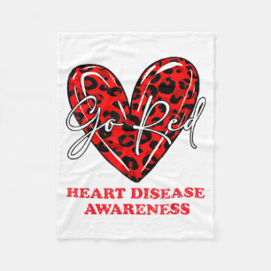 I Wear Red To Fight Heart Disease Awareness Fleece Blanket