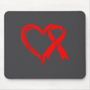 I Wear Red To Fight Heart Disease Awareness Heart  Mouse Mat