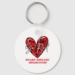 I Wear Red To Fight Heart Disease Awareness Key Ring
