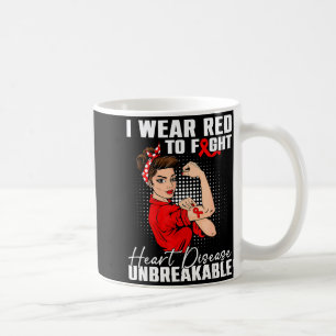 I Wear Red To Fight Heart Disease Awareness Messy Coffee Mug