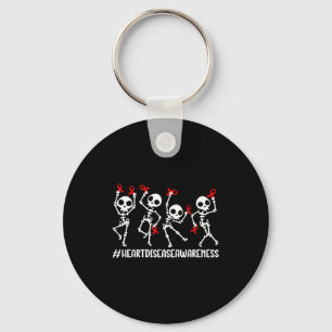 I Wear Red To Fight Heart Disease Awareness Skelet Key Ring