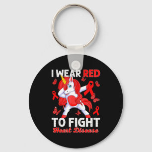 I Wear Red To Fight Heart Disease Awareness Unicor Key Ring