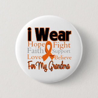 I Wear Ribbon Collage Grandma - Leukaemia 6 Cm Round Badge