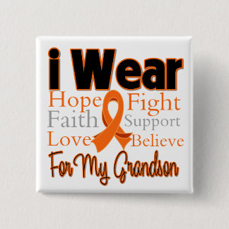 I Wear Ribbon Collage Grandson - Leukemia 15 Cm Square Badge