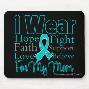 I Wear Ribbon Collage Mum - Ovarian Cancer Mouse Mat