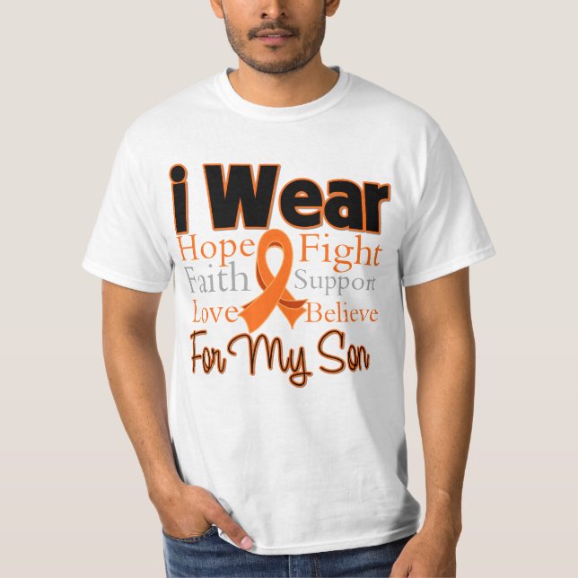 I Wear Ribbon Collage Son - Leukaemia T-Shirt (Front)