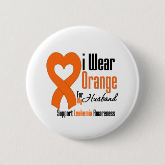 I Wear Ribbon (Husband) - Leukaemia 6 Cm Round Badge
