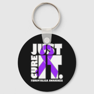I Wear Ribbon Purple Fibromyalgia Awareness  Key Ring