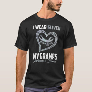I Wear Silver For My Gramps Parkinson's Heart T-Shirt