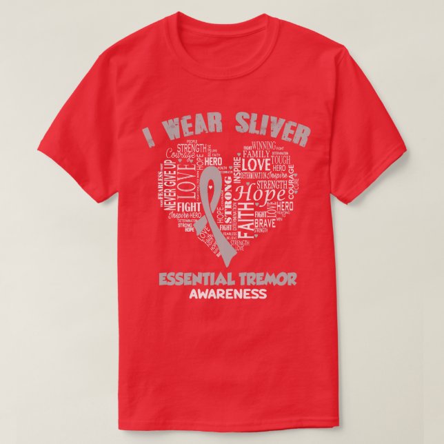 I Wear Sliver For Essential Tremor Awareness Faith T-Shirt (Design Front)